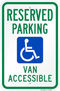 "Reserved Parking - Van Accessible" Handicap Parking Sign | 12" x 18" Aluminum