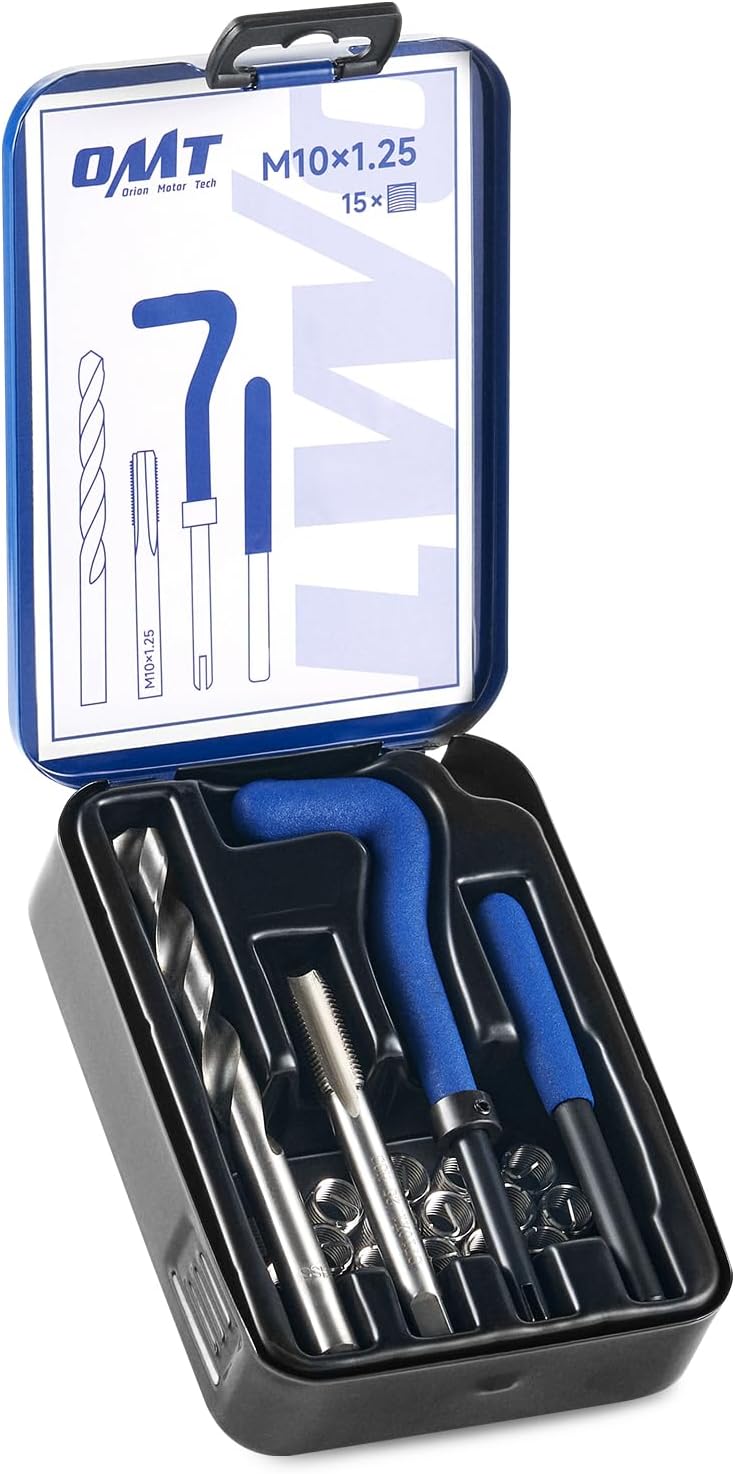 OMT Thread Repair Kit, M10x1.25 Metric Restorer Set, HSS Bit
