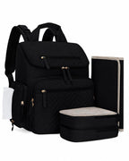 Diaper Bag Backpack with Changing Pad and Insulated Pockets, Black