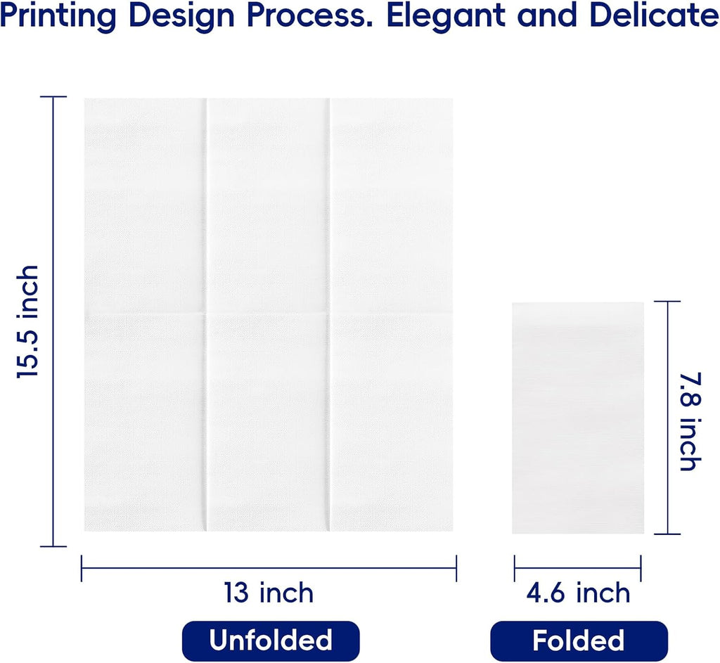 400 White Disposable 3-Ply Paper Dinner Napkins, Guest Hand Towels