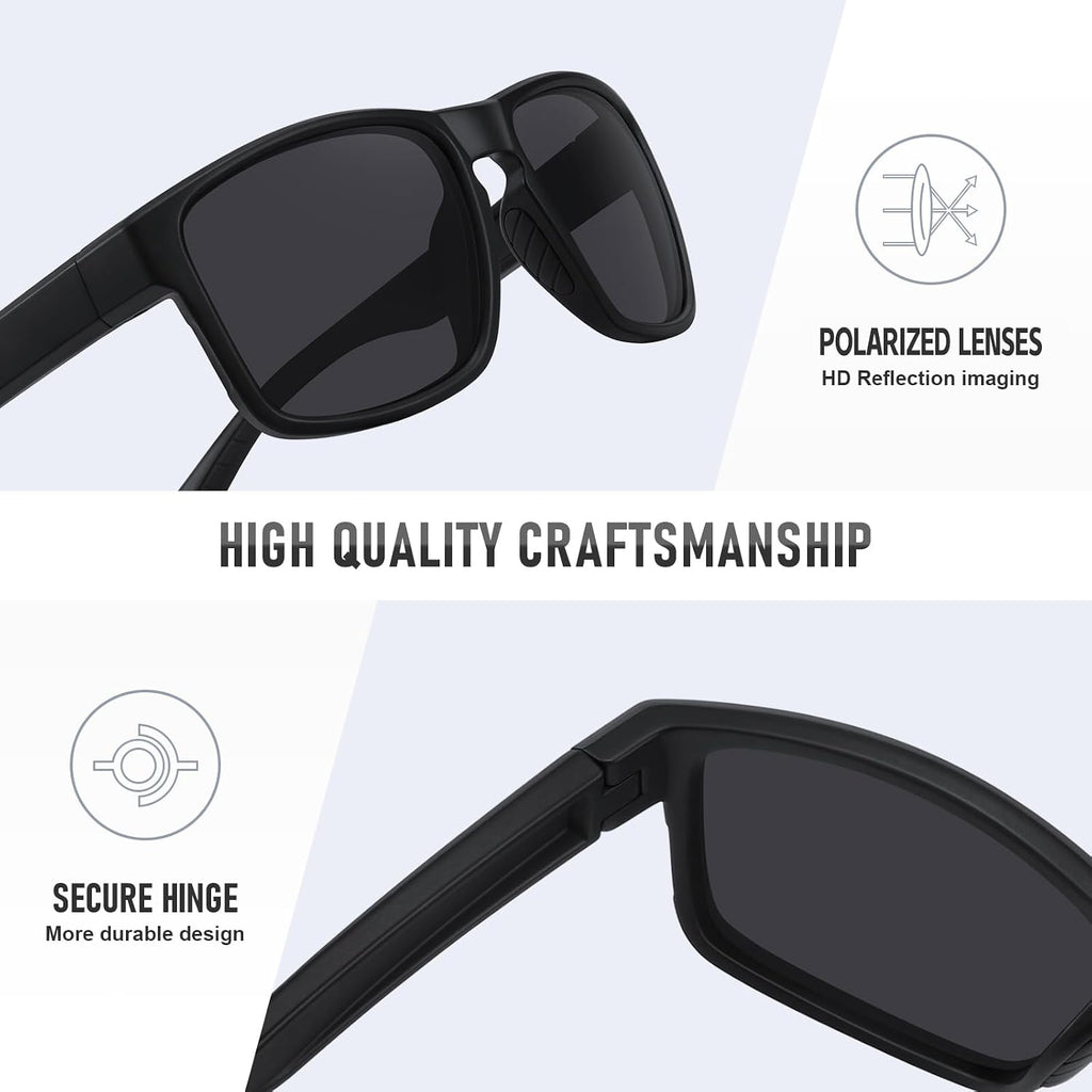 Sports Polarized Sunglasses for Men Women UV Protection Unbreakable Driving Running Fishing Hiking Sun Glasses