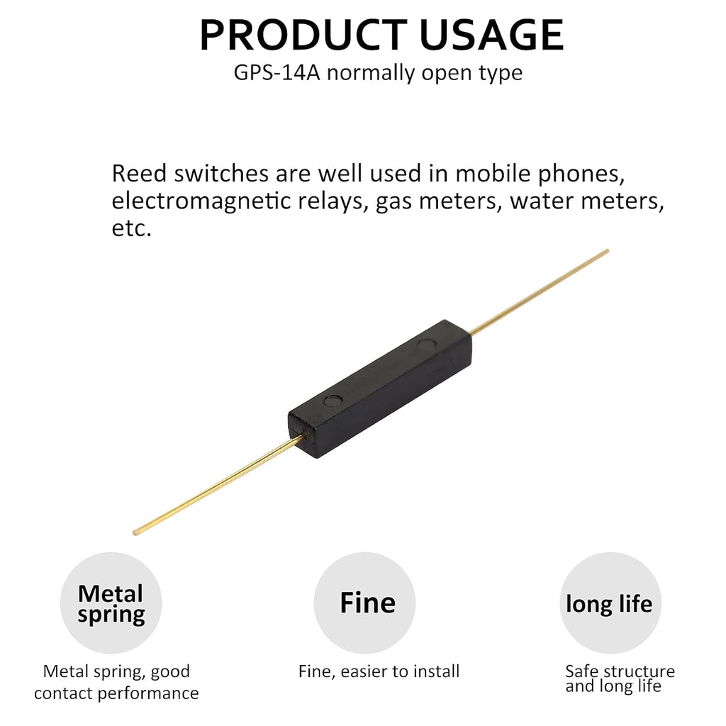 Reed Switch GPS-14A 14mm Plastic Anti-Interference Normally Open Magnetic Control Switch 10PCS