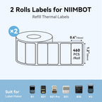 2 Roll Thermal Labels for B1/B21/B31/B3S, 1.2'' x 0.6'' x 2, White