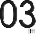 Floating Shadow House Number for Outside - Large 5 Inch Modern House Address Numbers with Nail Kit Black Acrylic