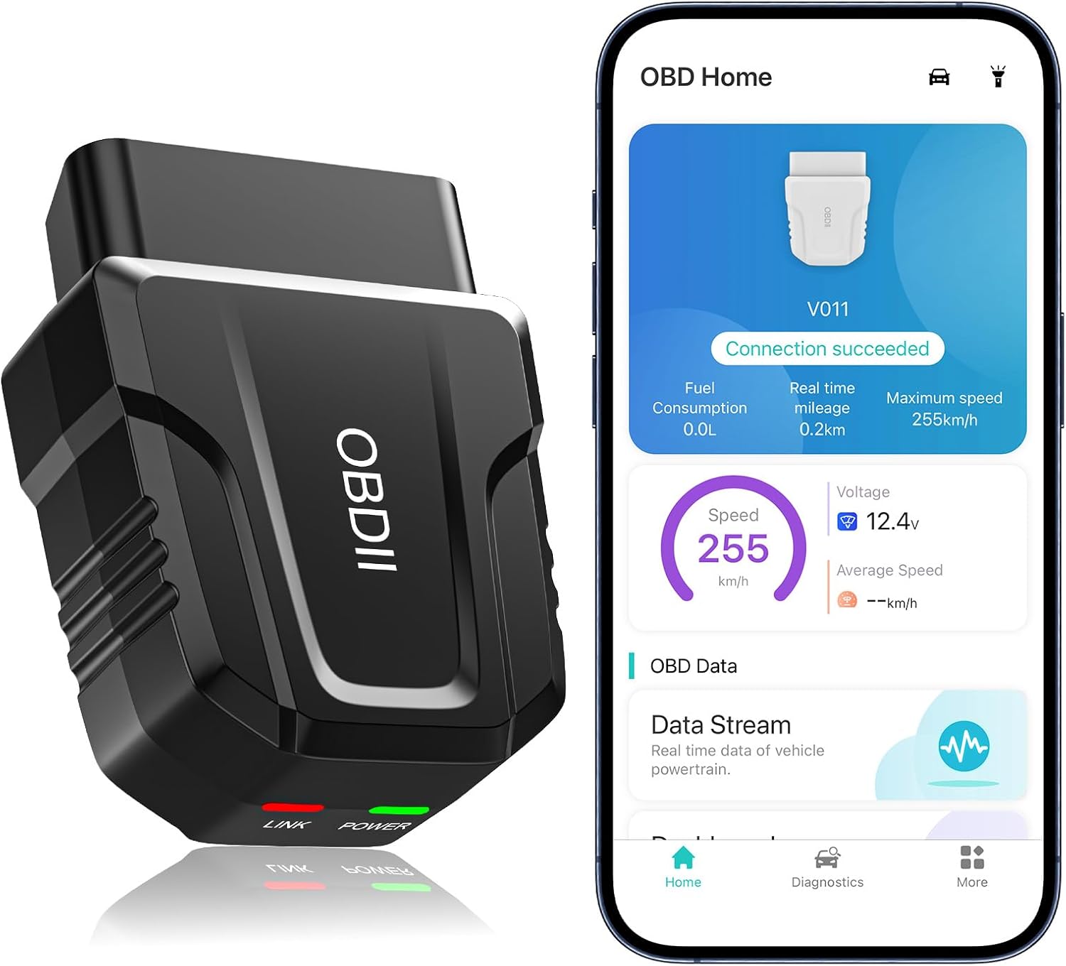 OBD2 Scanner Diagnostic Tool, Car Scanner for iOS & Android, Bluetooth 5.4 | Code Reader for Cars and Trucks, Scanner