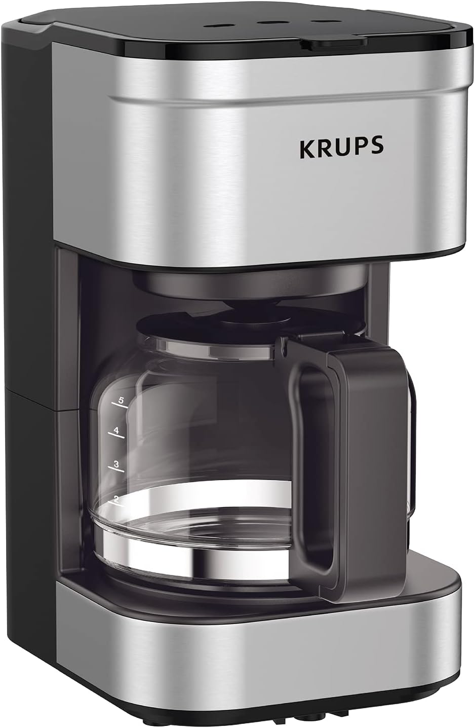 Simply Brew Compact 5 Cup Coffee Maker: Stainless Steel Design, Pause & Brew, Keep Warm, Reusable Filter, Drip-Free