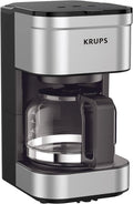 Simply Brew Compact 5 Cup Coffee Maker: Stainless Steel Design, Pause & Brew, Keep Warm, Reusable Filter, Drip-Free