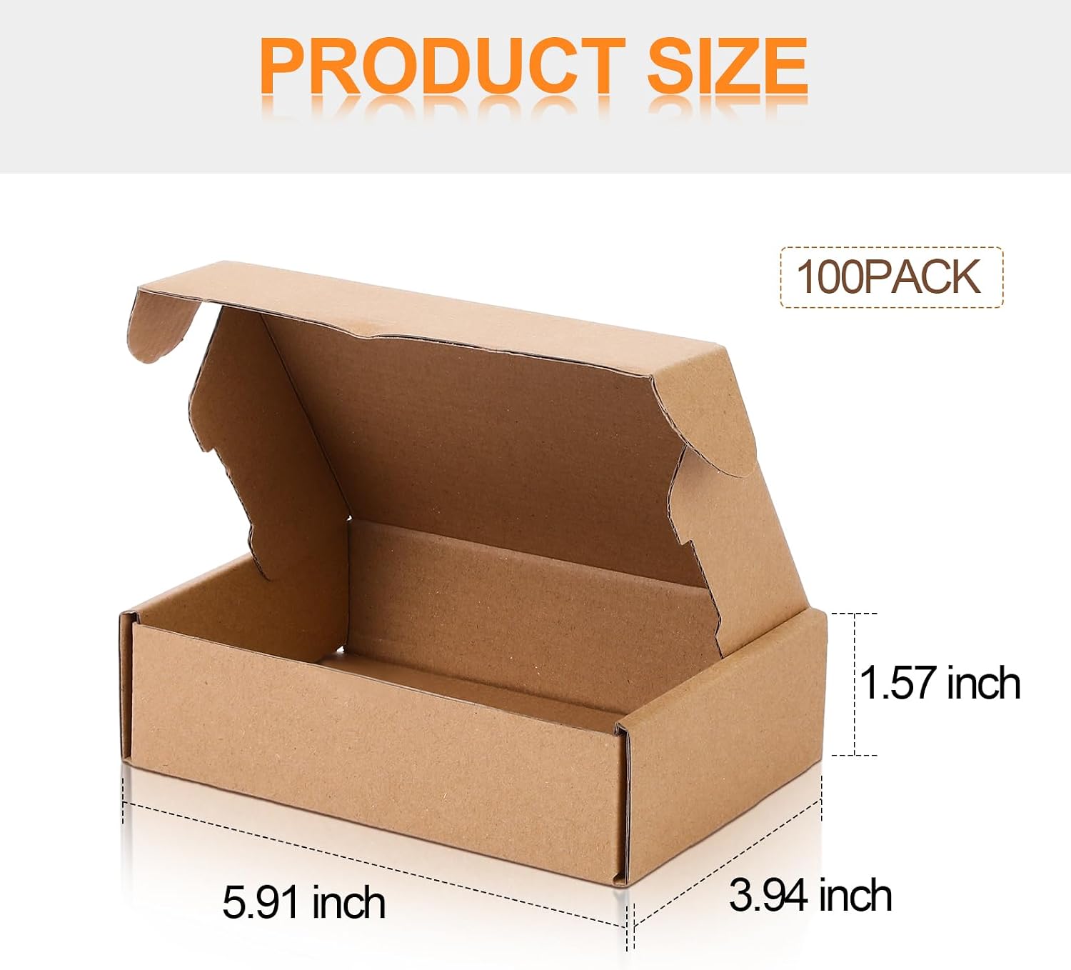 100 Pcs 5.91 x 3.94 x 1.57 Inches Shipping Boxes Cardboard Gift Corrugated Cardboard Brown Boxes Mailer Packaging for