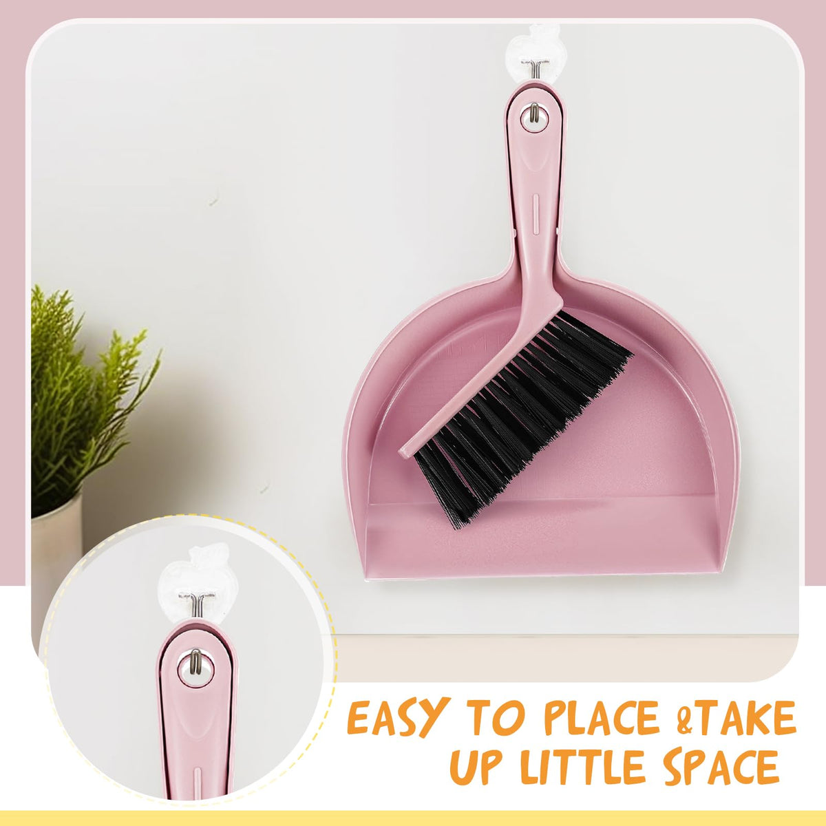 18 Pack Mini Dustpan Brush Set Small Broom Set Bulk,Pink