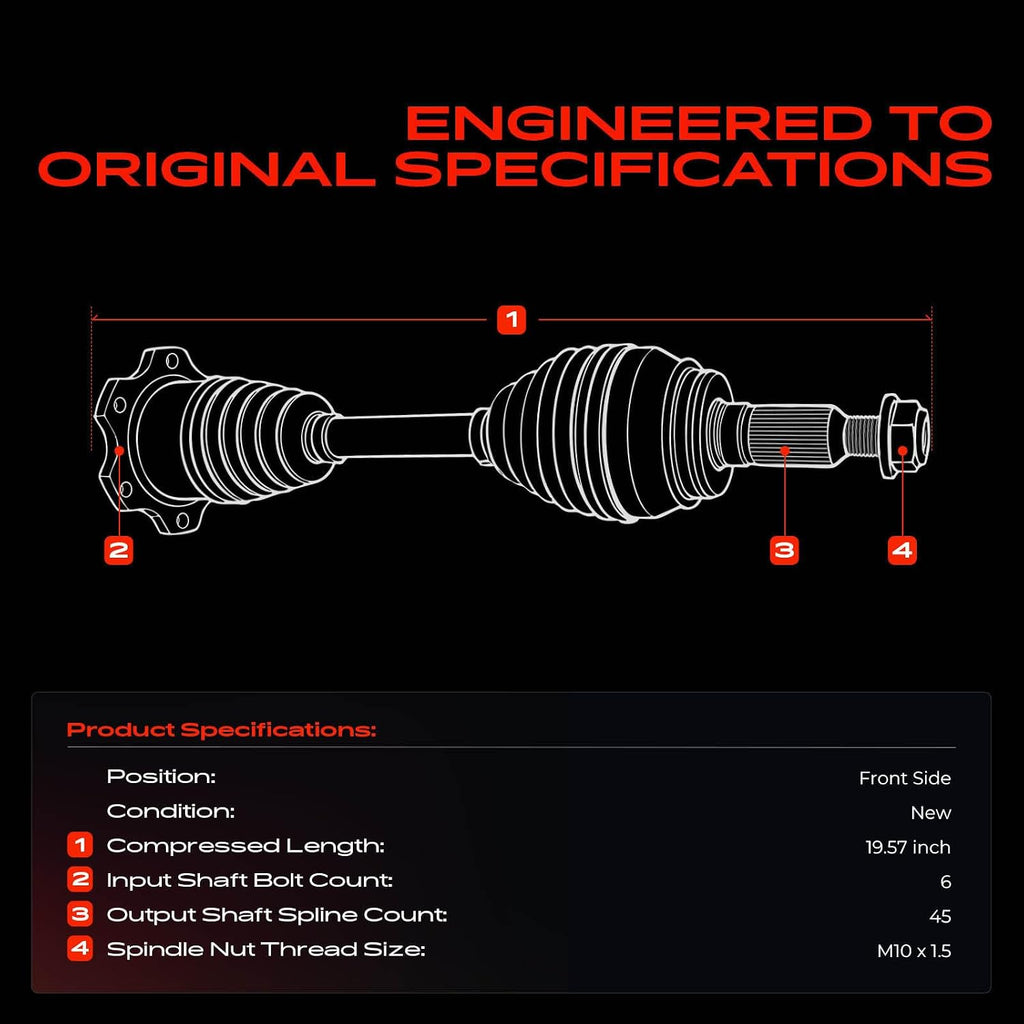 A-Premium Front Driver or Passenger Side CV Axle Shaft Assembly