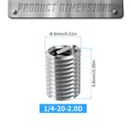 FOCMKEAS 10 Pcs Wire Thread Insert 1/4-20 UNC, 2.0D, 304 Stainless Steel