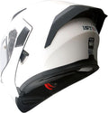 Motorcycle Modular Full Face Helmet Flip up Dual Visor Sun Shield: HB89 Glossy White