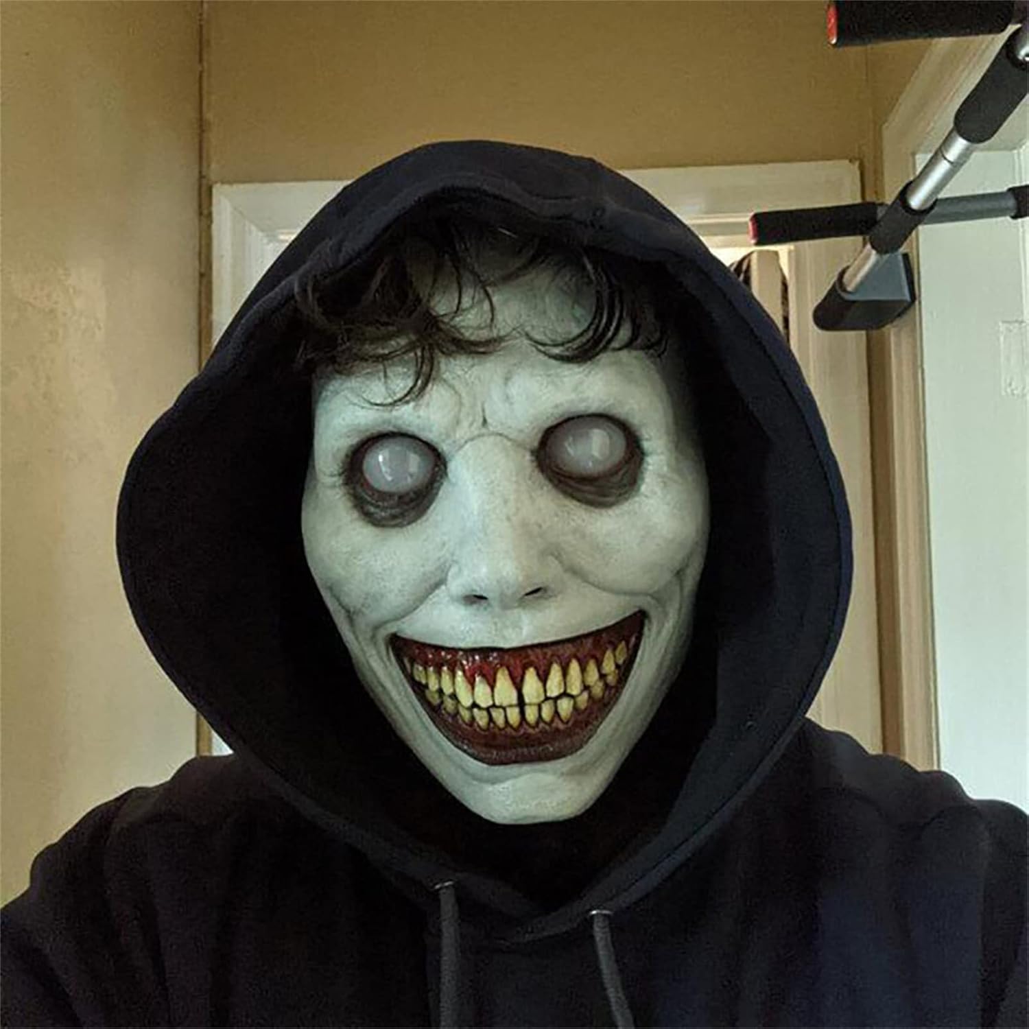 Scary Halloween Mask Smiling Demons Horror Scariest Creepy White Masks with Eye for Cosplay