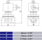 HFS(R) Electric Solenoid Valve Copper Normally Closed for Water Air Gas (12V DC 1IN NPT)
