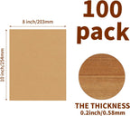 100 Pack 8x10 Chipboard Sheets, Kraft Cardboard for Shipping