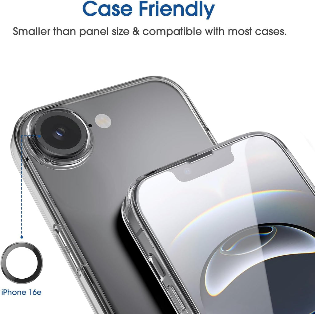 Auto-Alignment OneTouch for iPhone 17e / iPhone 16e [6.1''] Screen Protector + Camera Lens Protector, Tempered Glass