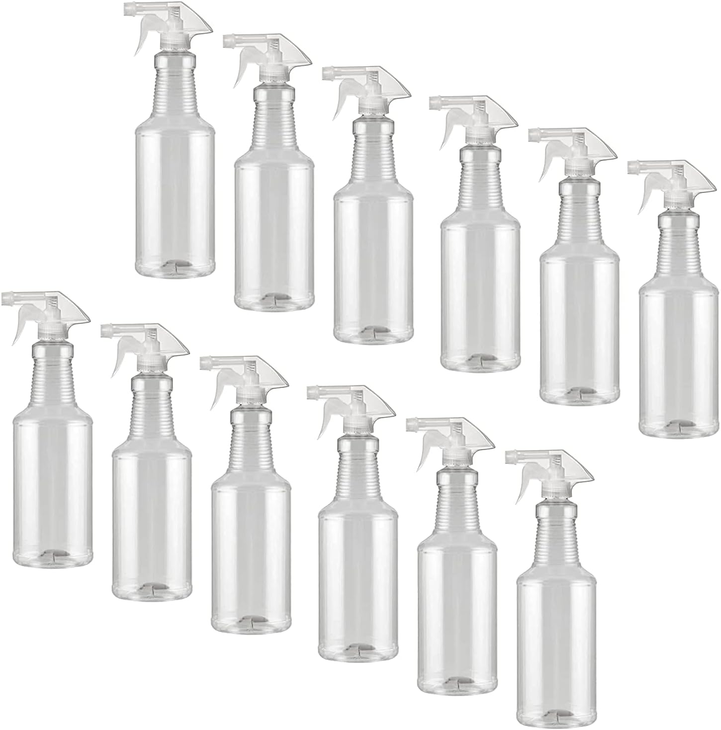 Spray Bottle - (Large - 32 Oz) - All-Purpose, Empty Reuseable, Heavy Duty, Clear PET Plastic, Trigger Sprayer