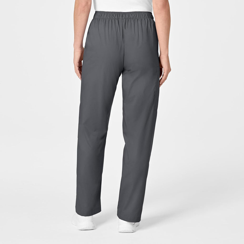 WonderWORK Women's Pull-On Cargo Scrub Pant, Pewter, XL