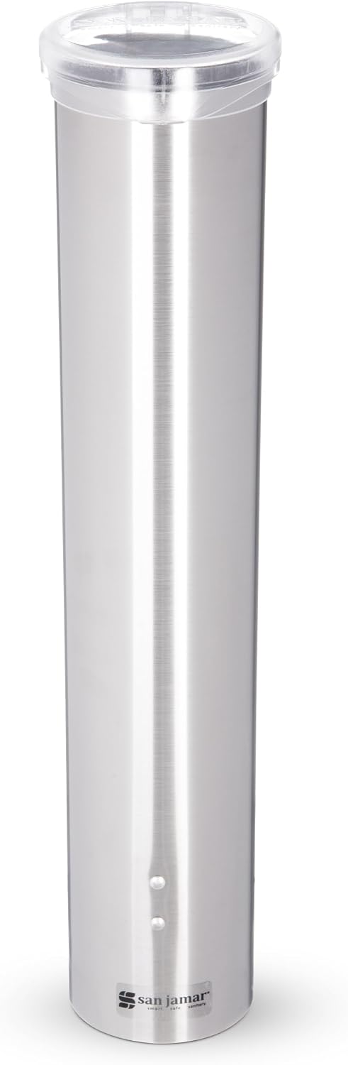 Small Pull-Type Stainless Steel Cup Dispenser, 3-5 oz