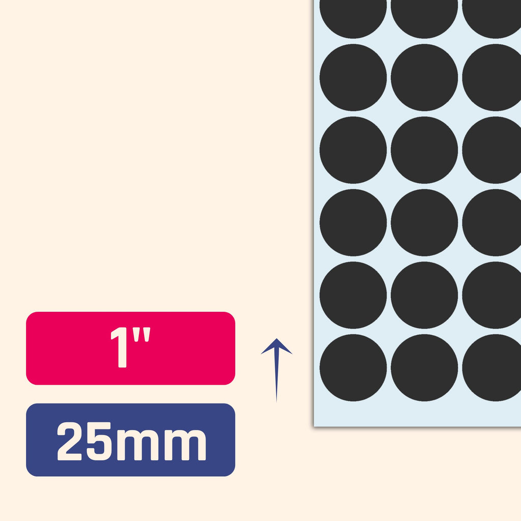 1200 Pack, 1" Round Dot Stickers Circle Labels - Black