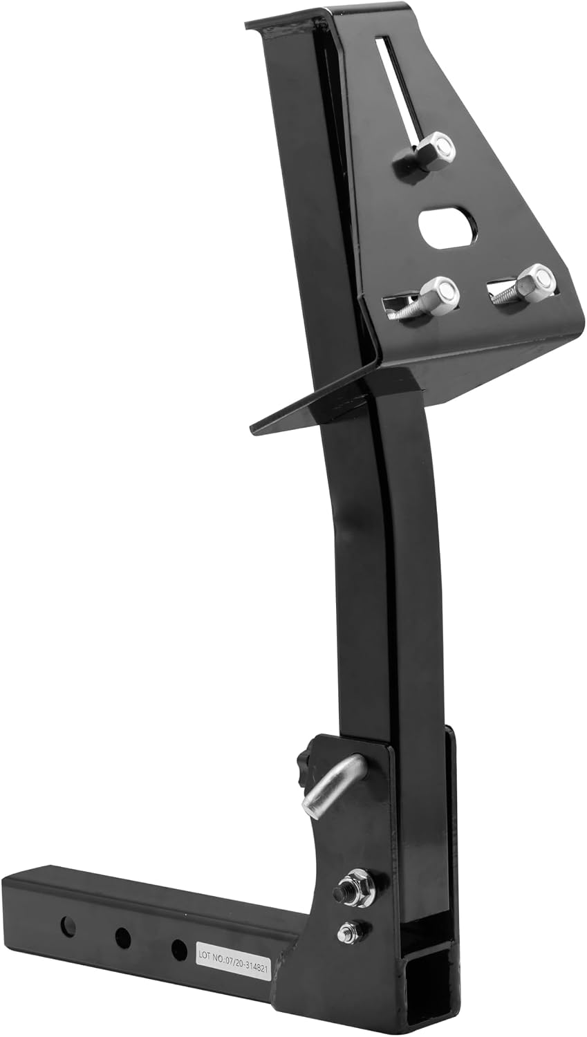 5001.5831 Pivoting Fold Down Hitch Mount Spare Tire Carrier for 2" Receivers, Black