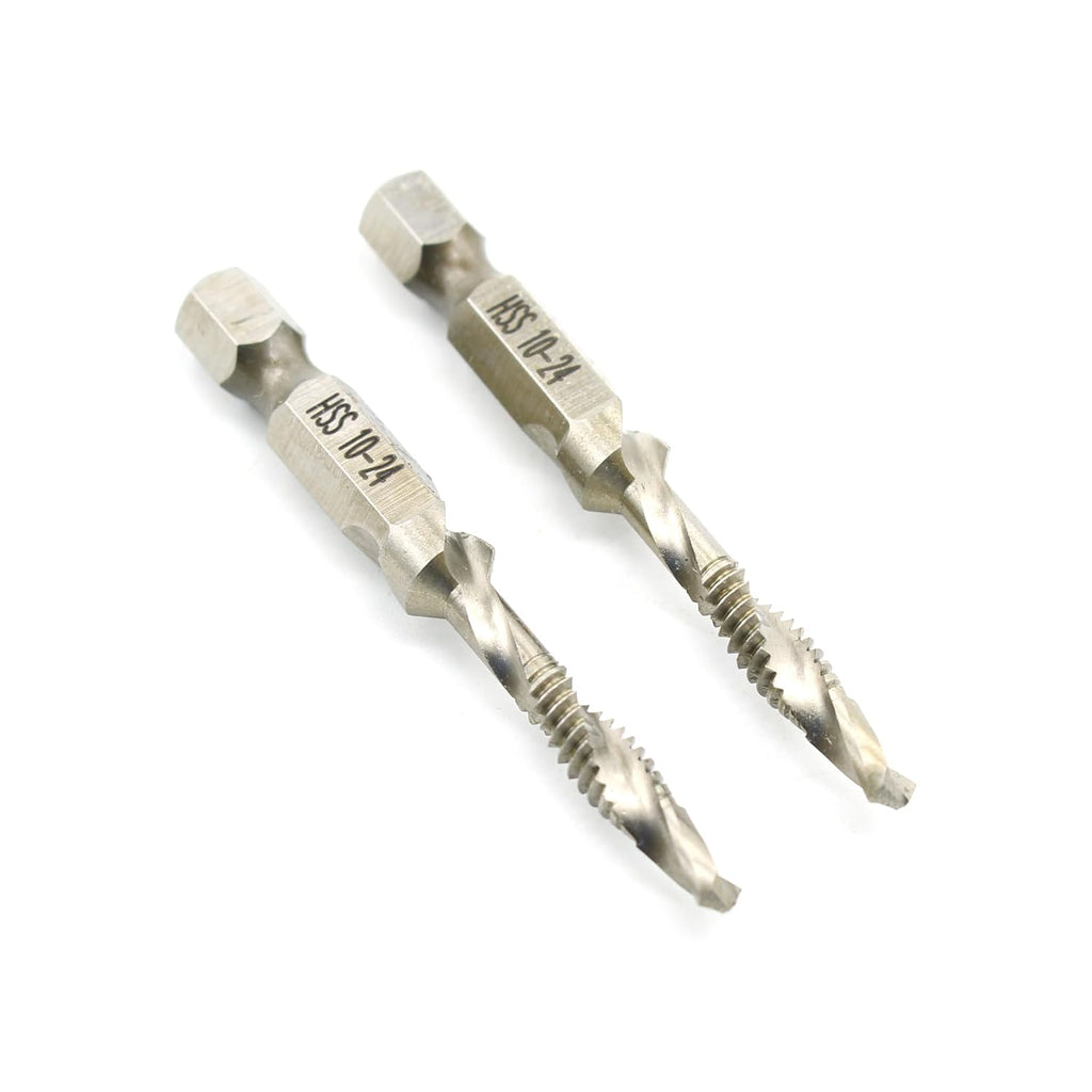 TEMO 2p M2 HSS 10-24 Combination Drill and Tap Deburr Countersink Hex Bit