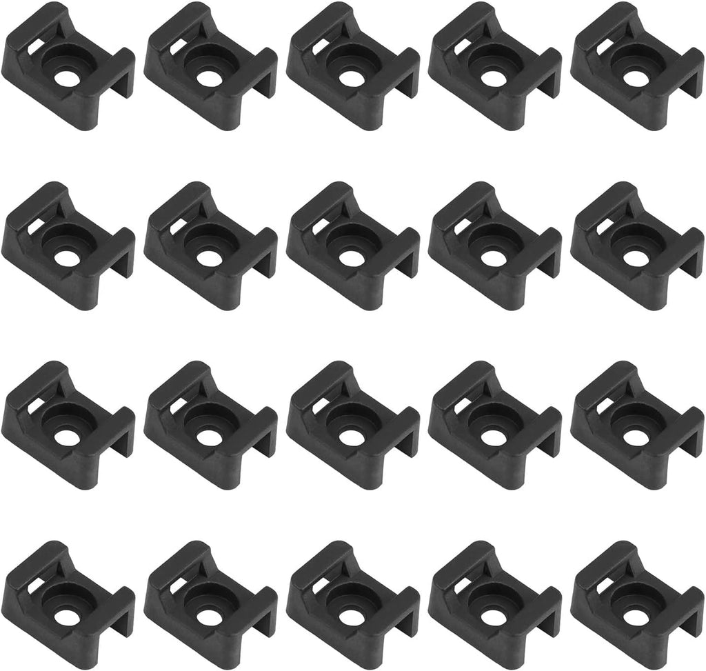Cable Tie Mounting,100 Pcs Zip Tie Base,5 mm(M5) Screw Hole, 23x16x9(L*W*H) mm Cord Tie Mount Wire Tie Holder Fix