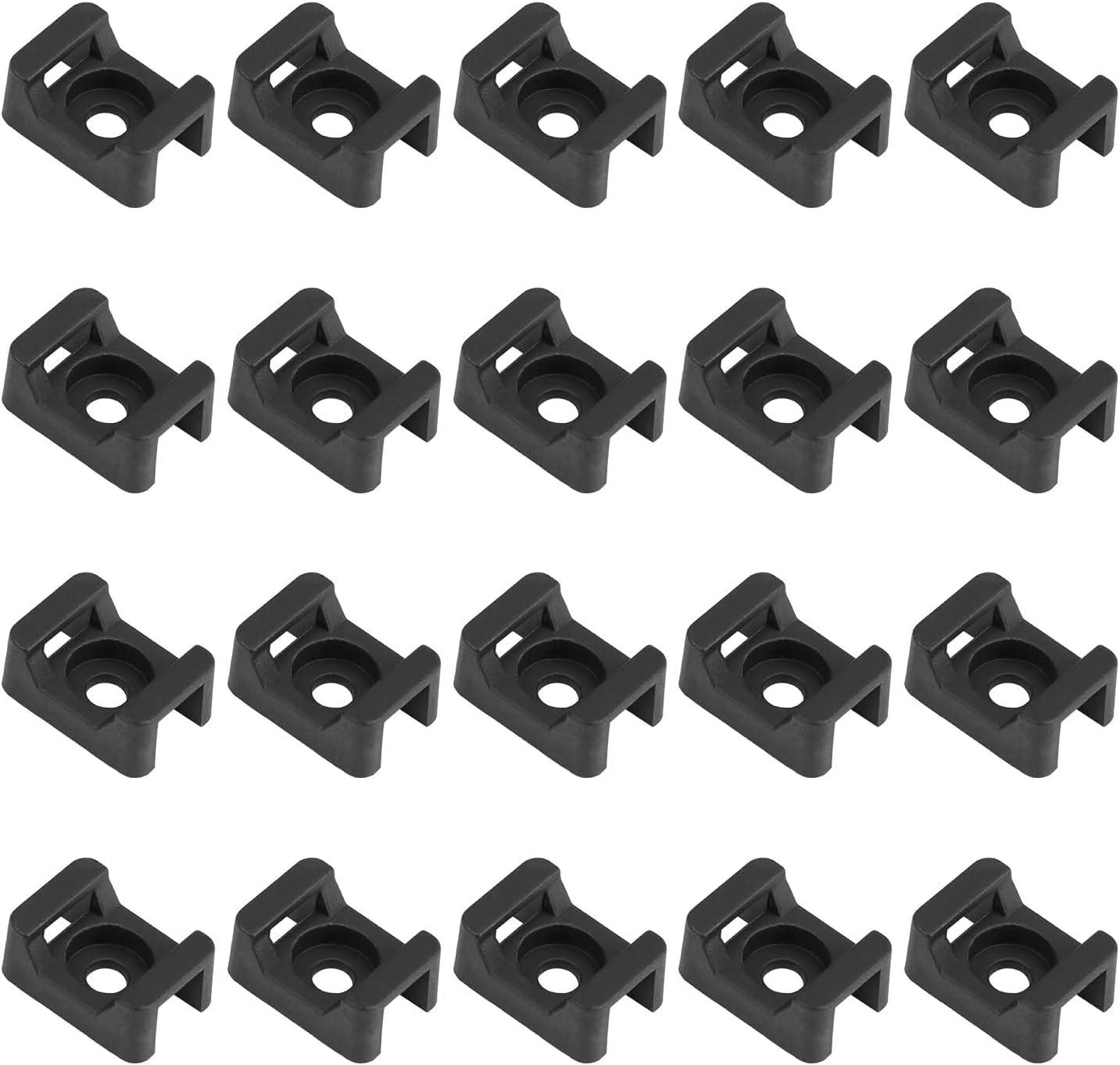 Cable Tie Mounting,100 Pcs Zip Tie Base,5 mm(M5) Screw Hole, 23x16x9(L*W*H) mm Cord Tie Mount Wire Tie Holder Fix