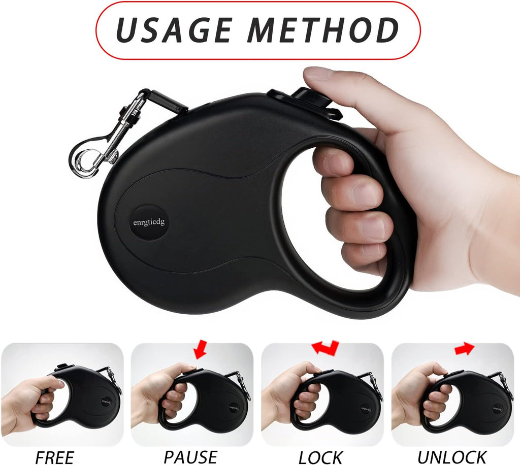 16Ft Retractable Dog Leash,Light Weight Leash for Small to Medium Dogs/Cats Up to 50lbs,Stainless Steel Spring Strong