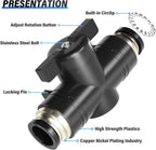 TAILONZ 6mm OD Push-to-Connect Fitting Ball Control Valve BVU-6 3Pcs
