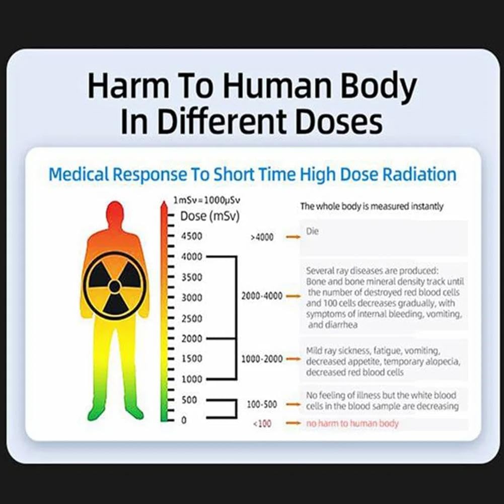 Nuclear Radiation Detector, Portable Handheld Geiger Counter, Household Nuclear Radiation Tester for Beta Gamma X Ray