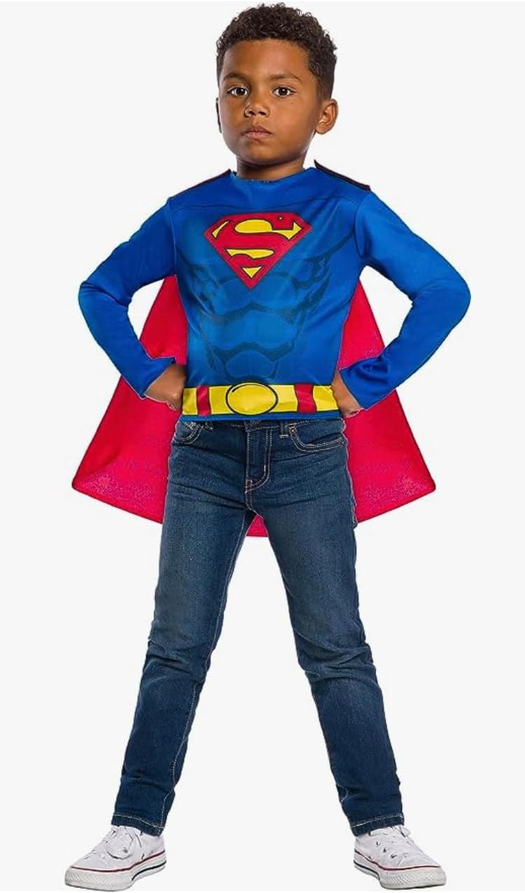 DC Comics Superheroes: Superman, The Flash, Batman & Robin Dress Up Trunk for Kids, Boy's Small