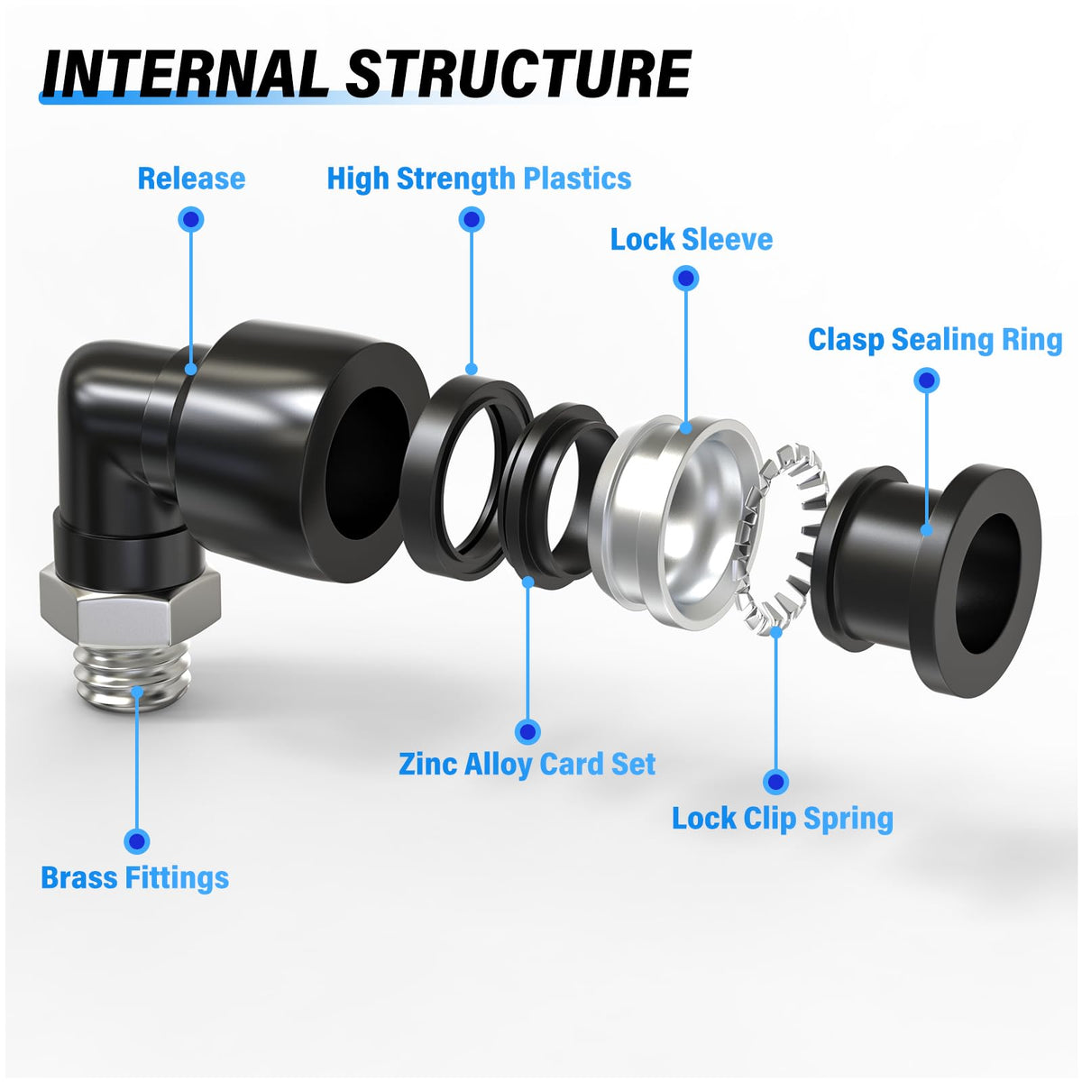 TAILONZ 6mm x M6 Push to Connect Elbow Fitting 10Pcs