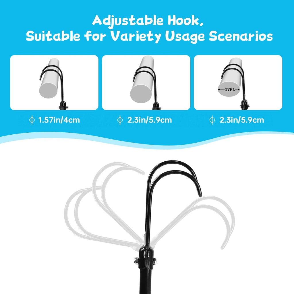 Pool Cover Holder, 4Pcs Solar Pool Cover Holder, Adjustable U-Shaped Hooks Keep for Framed Above-Ground Swimming