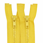 2PCS #5 8 Inch Separating Jacket Zippers for Sewing (Yellow)