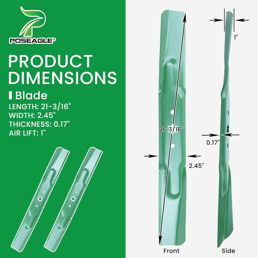 942-04308 Mower Blades with Nut for Cub Cadet 42 inch Mower Blades | Fit Cub Cadet ZT1 42 XT1 LT42 Craftsman T110