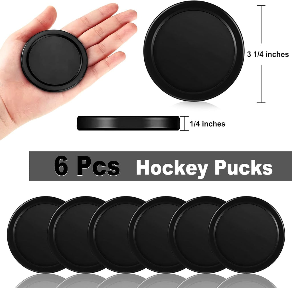 3 1/4 Inches Air Hockey Pucks 6 Pack Full Size Heavy Replacement Pucks for Game Tables Equipment Accessories