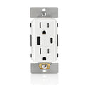 Leviton Decora 60W USB-A/C PD Wall Outlet, 15A TR Receptacle AC1P6-W White