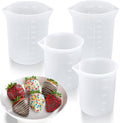 Silicone Cups for Melting Chocolate, 4PCS Silicone Measuring Cups with 250 & 350ml Capacity, Reusable Baking Supplies