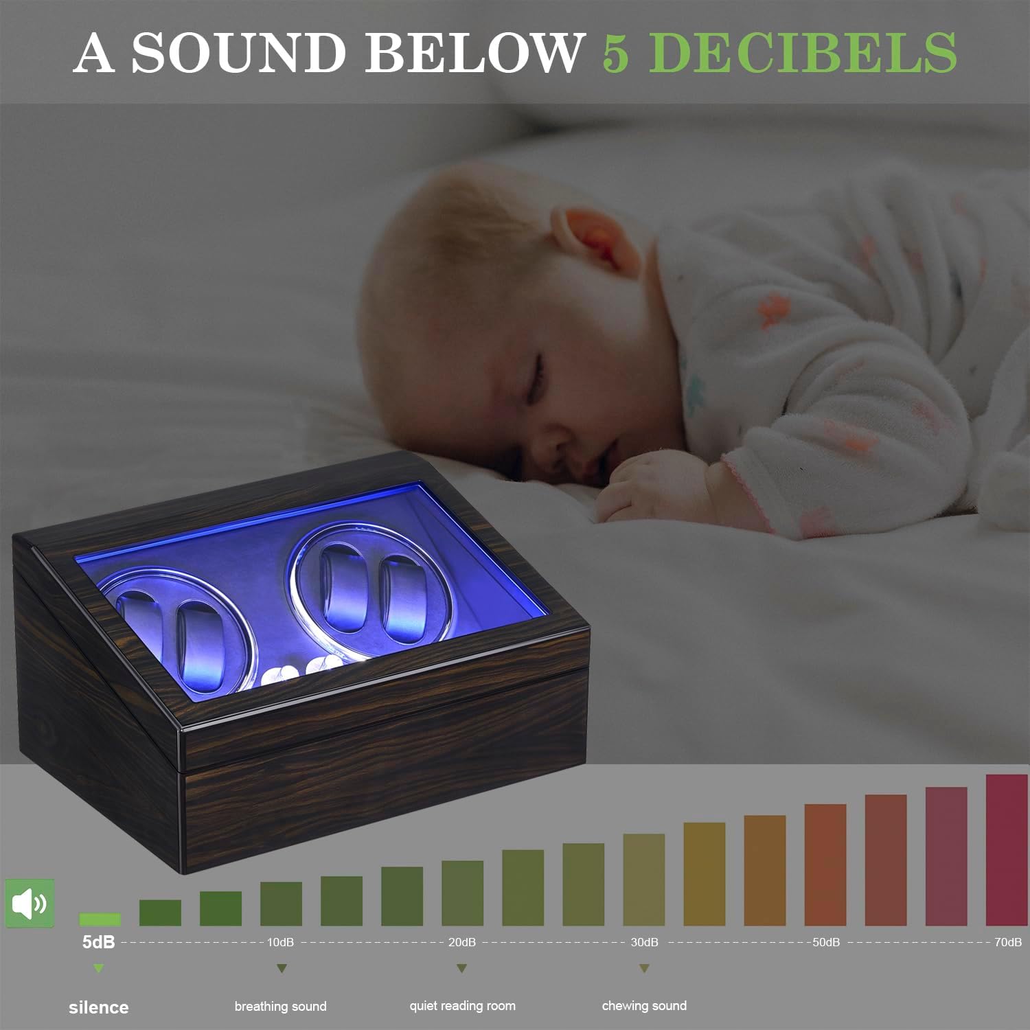 Watch Winder for Automatic Watches 4 Watch Winder Piano Paint | 4 Watch Rotator and 6 Extra Storages with Super Quiet