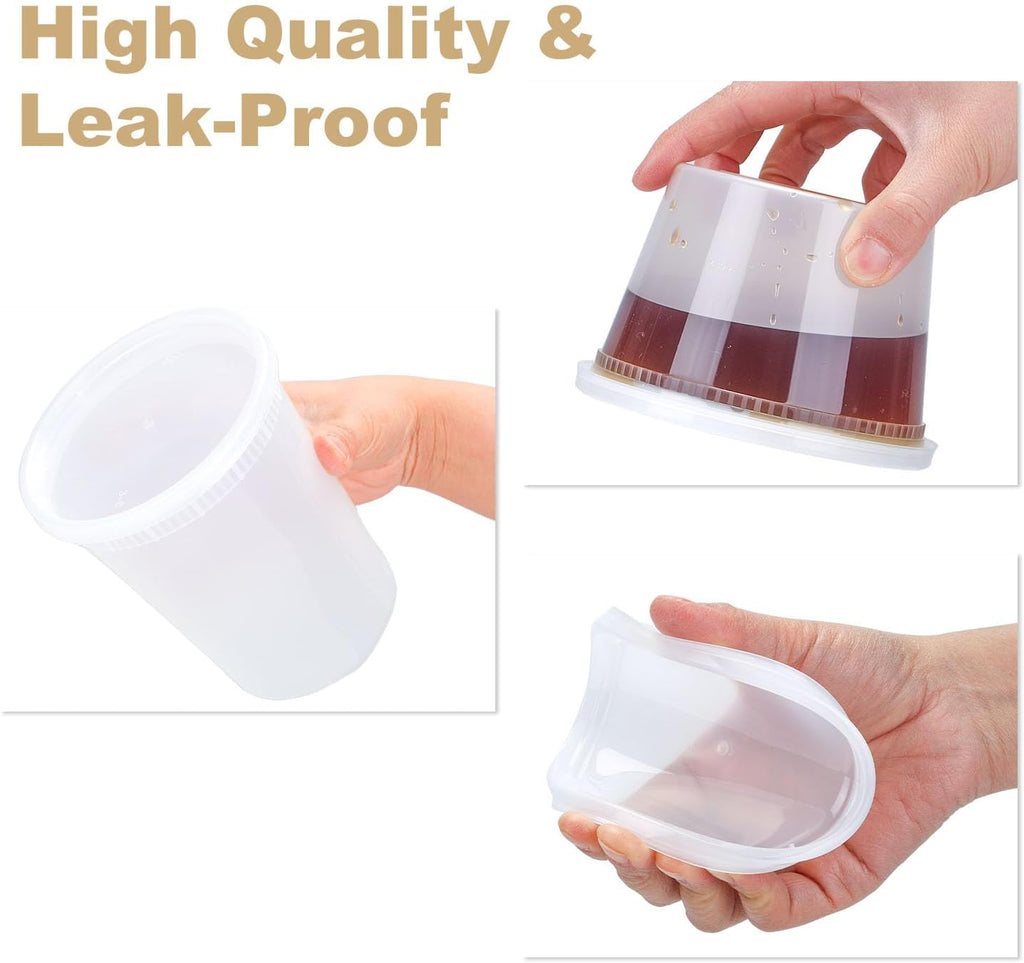 60 Sets Deli Containers with Lids Disposable Plastic Food Storage