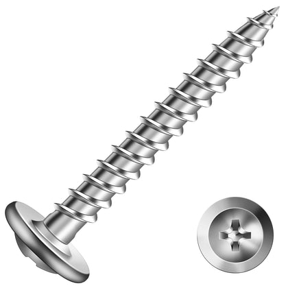 #8 x 1-1/4" Wood Screw 100Pcs 410 Stainless Steel Standard Thread Truss Head Fast Self Tapping