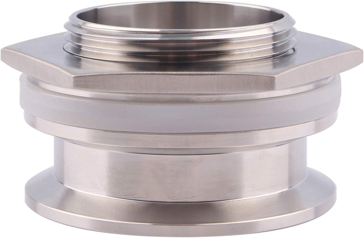 DERNORD 2" Tri Clamp Bulkhead Compression Fitting 304 Stainless Steel Weldless Homebrew Kettle Bulkhead