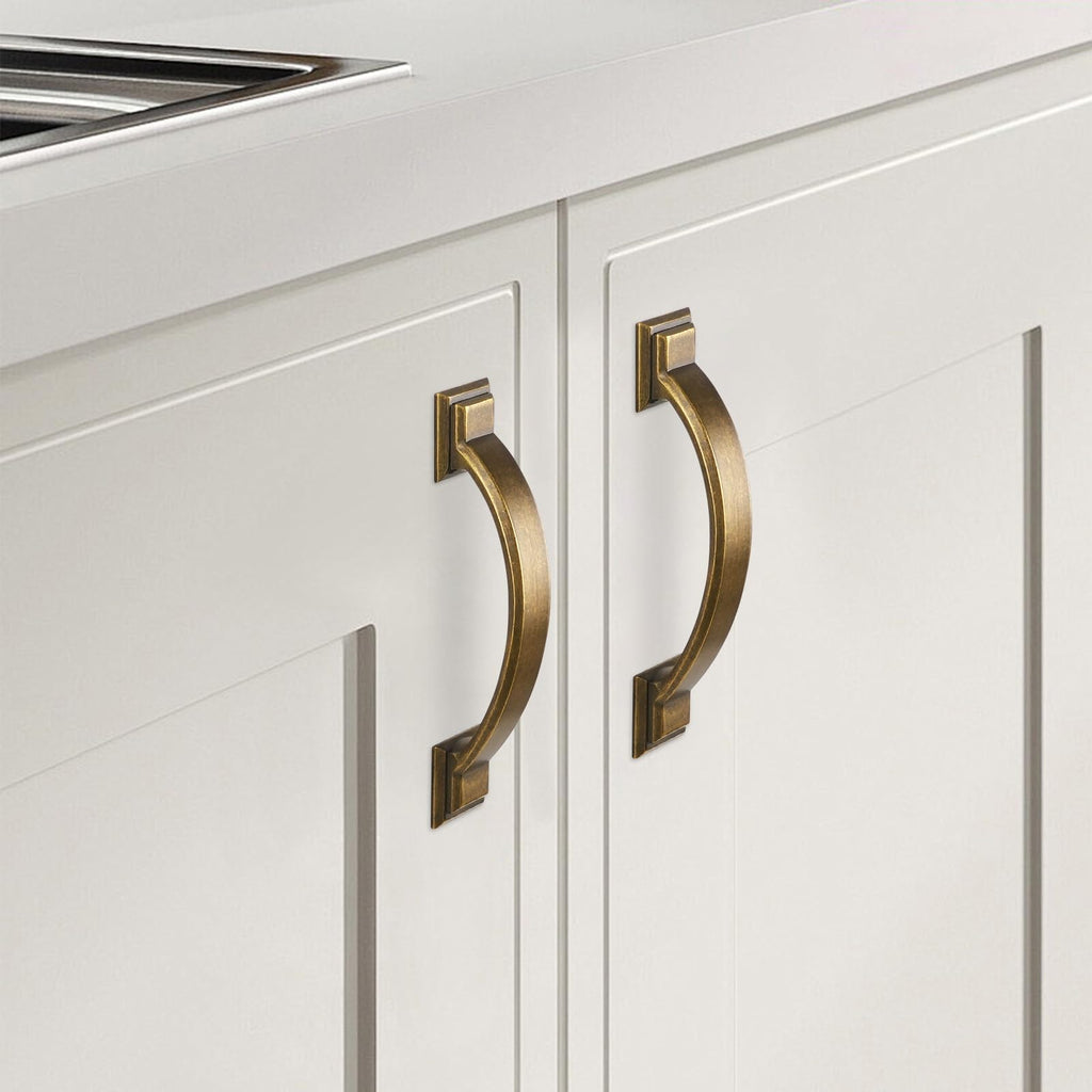 10 Pack 3 Inch Cabinet Pulls Antique Brass Kitchen Cabinet Handles Zinc Alloy Drawer Pulls Solid Cabinet Hardware
