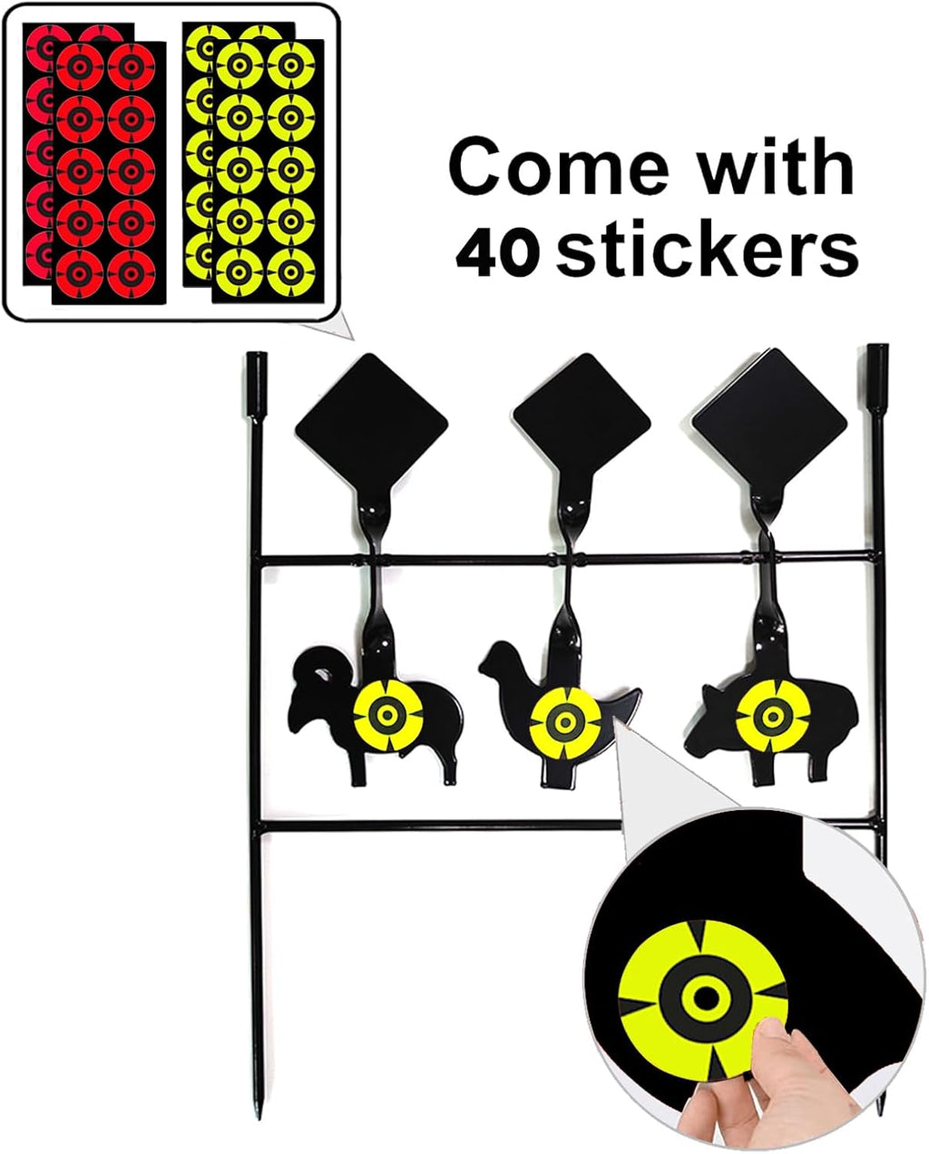 Pellet Gun Target Animal Silhouette Heavy Metal Spinner Airgun BB Gun Shooting Target for Outdoor and Backyard, Rated