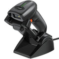 QR Industrial Bluetooth Barcode Scanner with Wireless Charging Stand, Wireless 2D 1D Bar Code Scanner Drop Protection