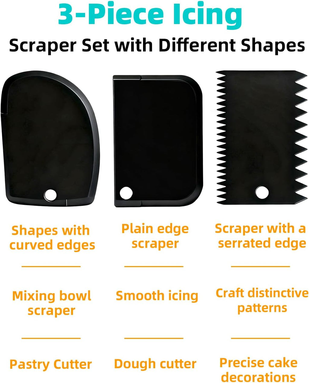 Cake Decorating Kit Baking Supplies Cake Turntable with 2 Frosting Straight Angled Spatula 3 Icing Smoother Scrapers