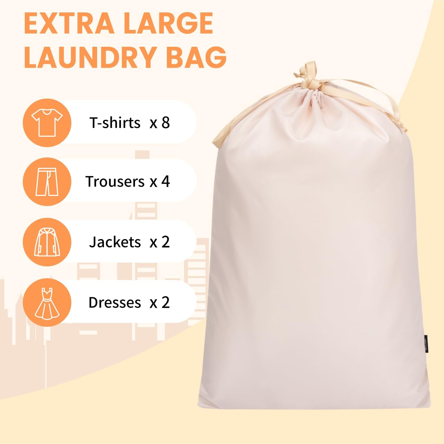 6 Set Packing Cubes Luggage Packing Organizers for Travel Accessories-Beige