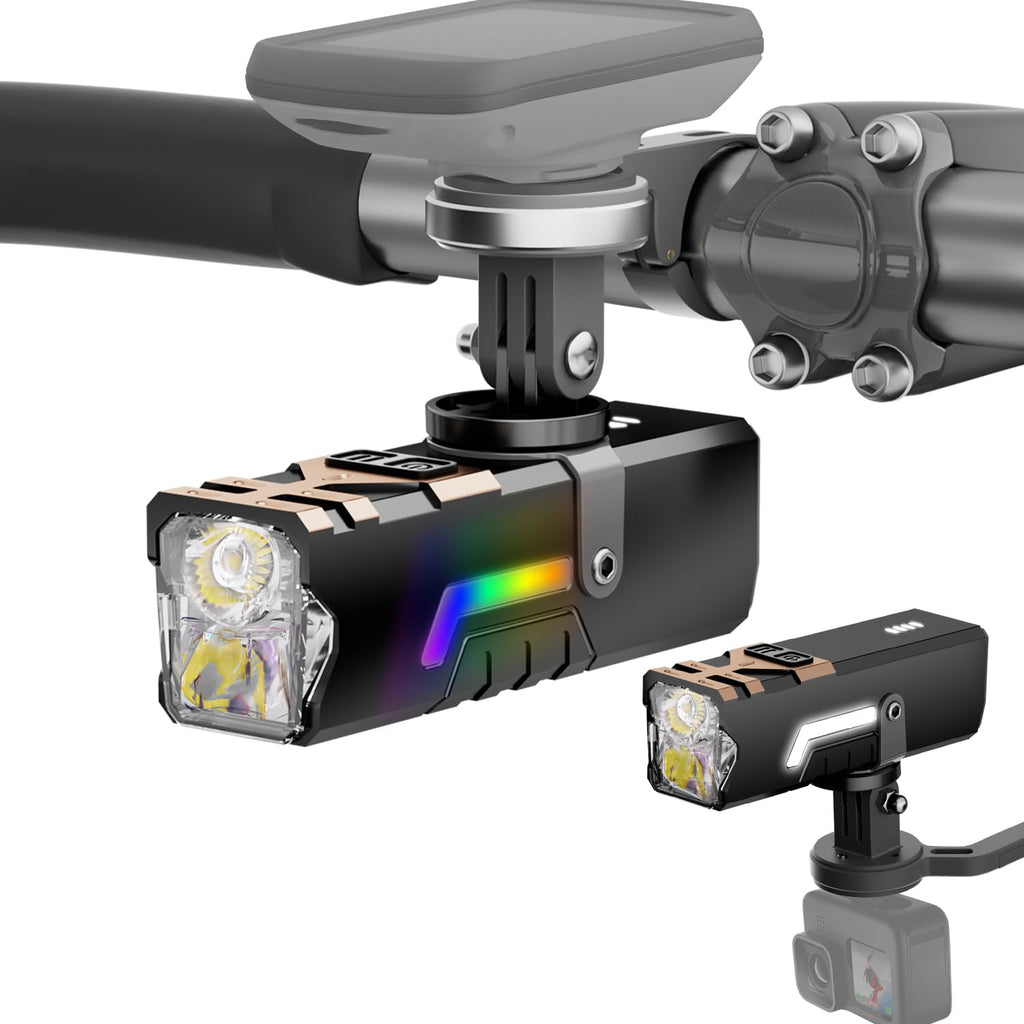 60H Runtime Bike Lights for Night Riding,2-in-1 EDC Flashlight
