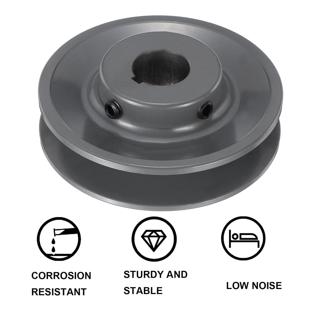uxcell BK36-7/8 V-Belt Sheave 7/8" Bore, 3-3/4" OD Single Groove Web Sheave